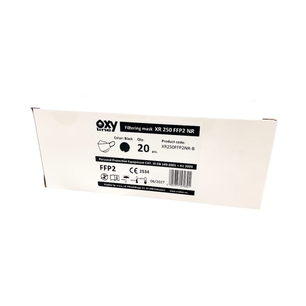 Oxyline XR 250 FFP2 Black Face Mask  with Earloops