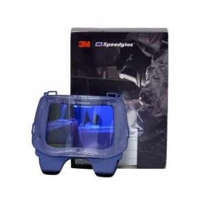 3M Speedglas 9100XX Auto-Darkening Filter (ADF) displayed with its packaging, highlighting its professional-grade welding protection features and compatibility with Speedglas helmets.